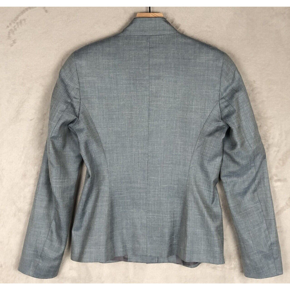 ZANELLA Platinum Loro Piana Linen Silk Wool Blazer Sz 2 Blue Jacket Career Italy - Picture 2 of 15